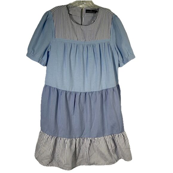 Tuckernuck Pomander Place Quinn Dress XL Blue White Colorblock Preppy Boho NEW - Picture 7 of 15